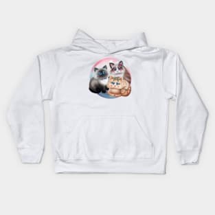 Cute Cats with Bows Kids Hoodie